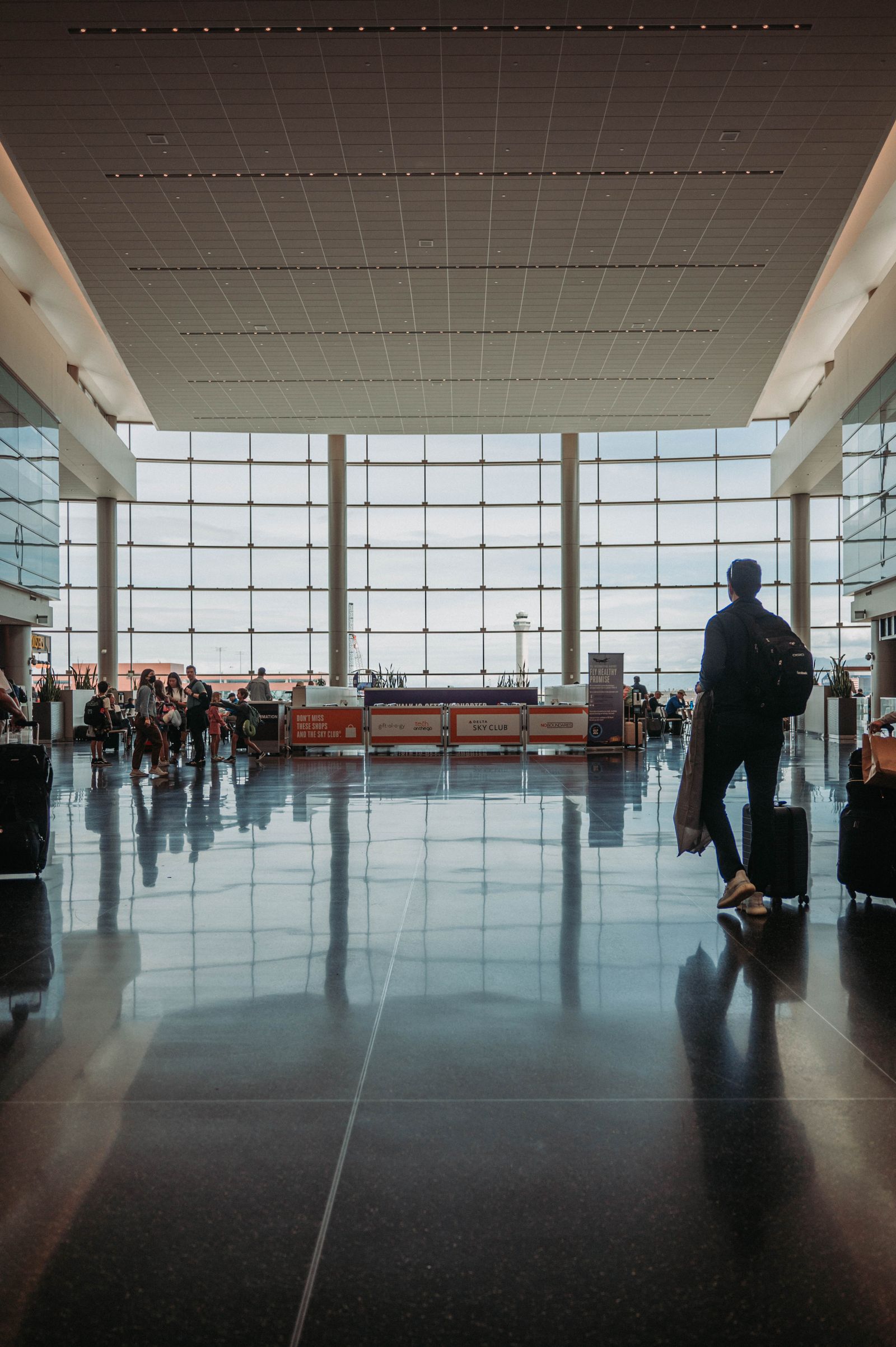 Representative view of a modern airport terminal